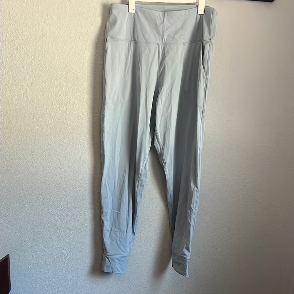 Light Blue Gray High-Waisted Joggers